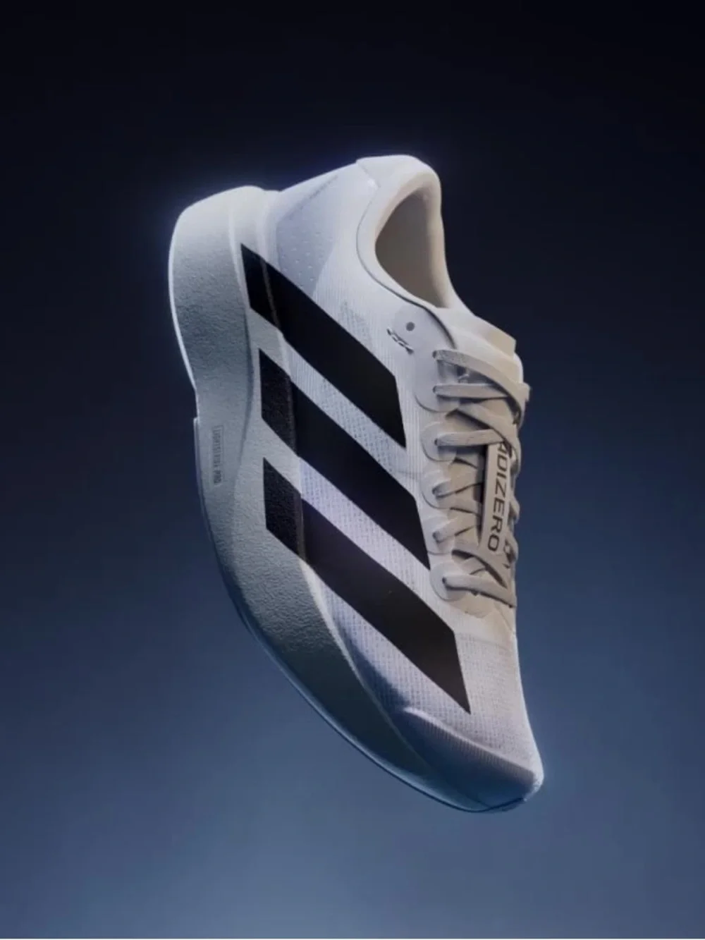 Brand New adidas Adizero Evo SL running shoes in Cloud White and Core Black.